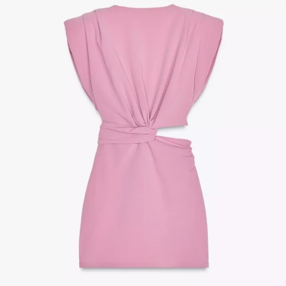 Zara Cut-Out Shoulder Pad Dress - Picture 6 of 7